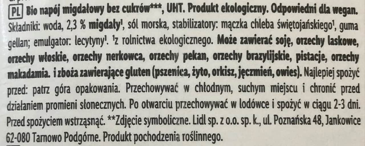 Napój migdałowy Lidl - aktualne informacje, skład i porady dotyczące alternatyw